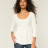 Jersey babydoll de punto trenzado