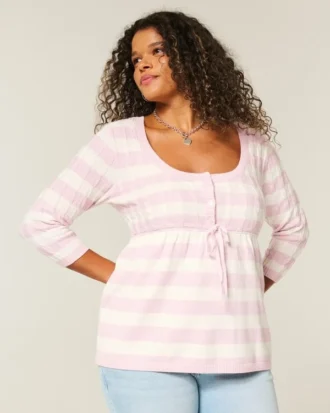 Jersey babydoll de punto trenzado