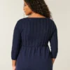 Jersey babydoll de punto trenzado