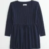 Jersey babydoll de punto trenzado