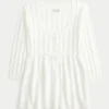 Jersey babydoll de punto trenzado