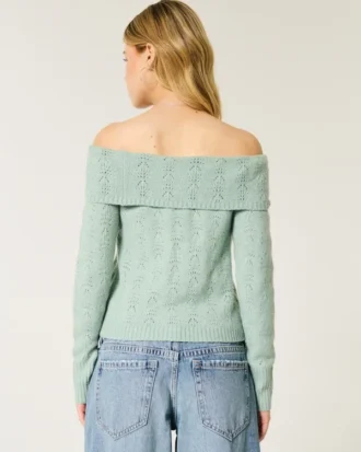 Jersey cómodo con hombros descubiertos y punto nuboso de Hollister