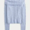 Jersey con hombros descubiertos y costuras