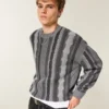 Jersey de cuello redondo a rayas