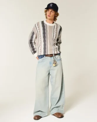 Jersey de cuello redondo a rayas