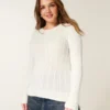 Jersey de cuello redondo con diseño de punto trenzado