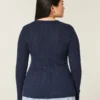 Jersey de cuello redondo con diseño de punto trenzado