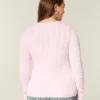 Jersey de cuello redondo con diseño de punto trenzado