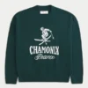 Jersey de cuello redondo con estampado Boxy Chamonix France