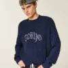 Jersey de cuello redondo con estampado Boxy Tokyo