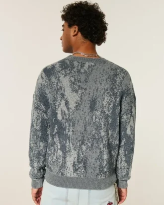 Jersey de cuello redondo con estampado cuadrado