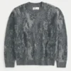 Jersey de cuello redondo con estampado cuadrado