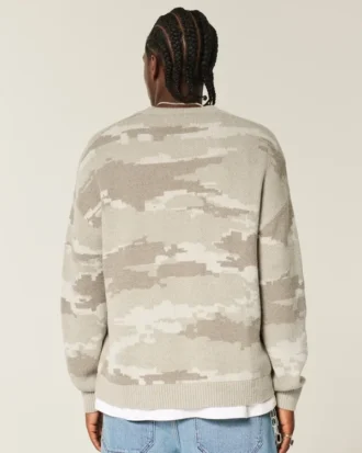 Jersey de cuello redondo con estampado de camuflaje