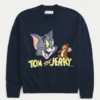Jersey de cuello redondo con estampado de Tom y Jerry