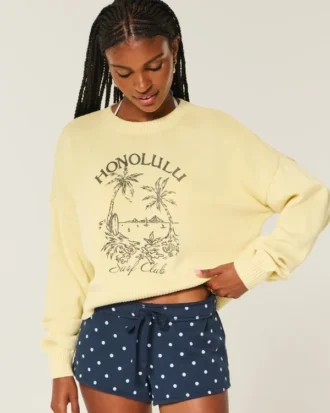 Jersey de cuello redondo con estampado Easy Honolulu