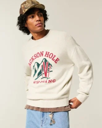 Jersey de cuello redondo con estampado Jackson Hole