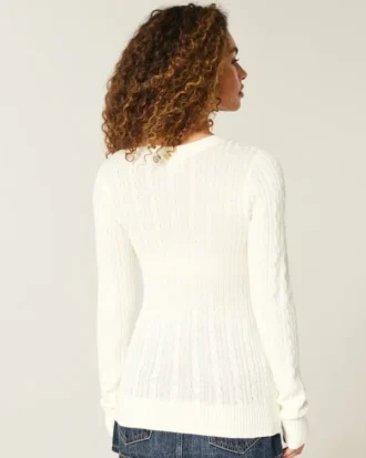Jersey de cuello redondo con estrellas y punto trenzado