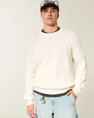Jersey de cuello redondo lavado y corte cuadrado