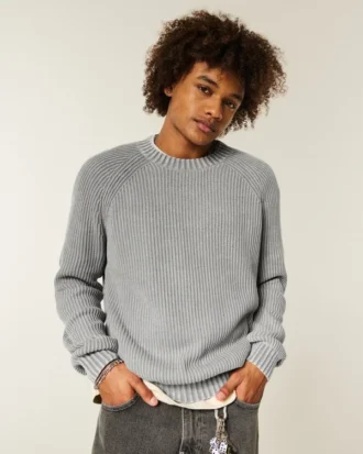 Jersey de cuello redondo lavado y corte cuadrado