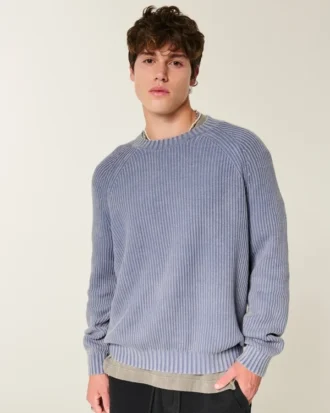 Jersey de cuello redondo lavado y corte cuadrado