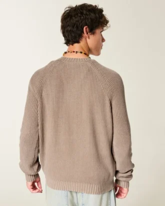 Jersey de cuello redondo lavado y corte cuadrado
