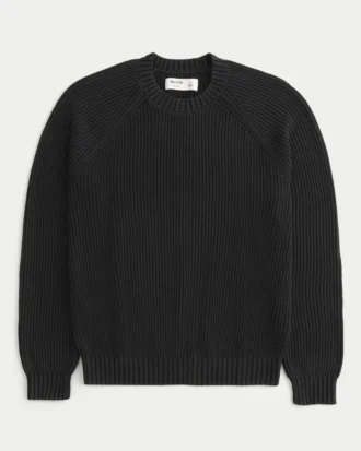 Jersey de cuello redondo lavado y corte cuadrado