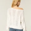 Jersey de punto trenzado con mangas con lazo