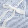 Jersey de punto trenzado con mangas con lazo