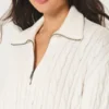 Jersey oversize de punto trenzado con media cremallera