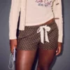 Mini shorts de franela con lazo de satén Holiday Vault Release
