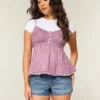 Mini shorts vaqueros desgastados de talle ultra bajo y lavado medio