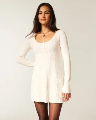 Mini vestido tipo suéter Babydoll