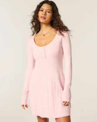 Mini vestido tipo suéter Babydoll