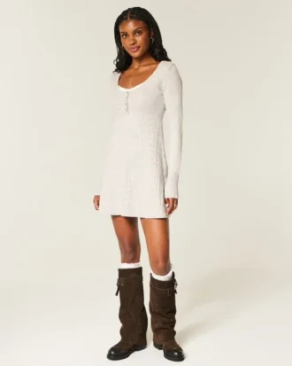 Mini vestido tipo suéter Babydoll