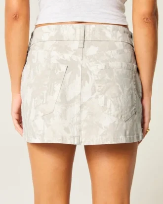 Minifalda de sarga con estampado de camuflaje