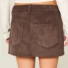 Minifalda pantalón de ante sintético de talle bajo