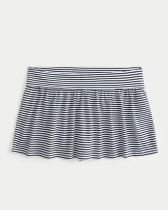 Minifalda pantalón de punto con vuelta