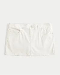 Minifalda pantalón de sarga brillante con corte bajo