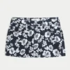 Minifalda pantalón de sarga de talle bajo