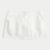 Minifalda pantalón vaquera blanca de talle bajo