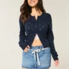 Minifalda pantalón vaquera con lazo de encaje