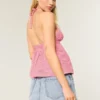 Minifalda pantalón vaquera de talle bajo con bordado de estrellas