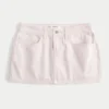 Minifalda pantalón vaquera rosa de talle bajo