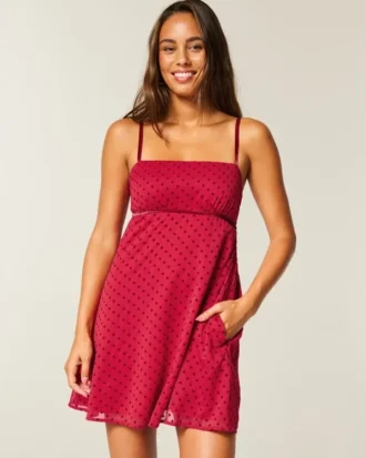 Minivestido babydoll de gasa