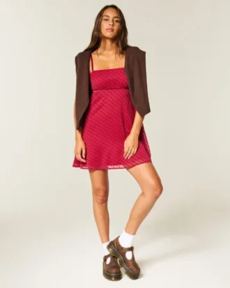 Minivestido babydoll de gasa