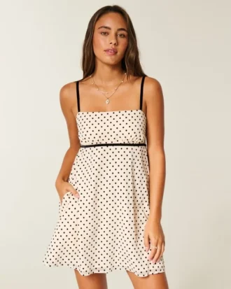 Minivestido babydoll de gasa