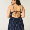 Minivestido de mezcla de lino con espalda abierta