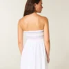 Minivestido sin tirantes con fruncidos
