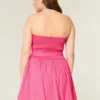 Minivestido sin tirantes con lazo