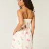 Minivestido sin tirantes de mezcla de lino